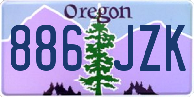 OR license plate 886JZK