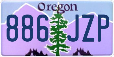 OR license plate 886JZP