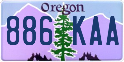 OR license plate 886KAA