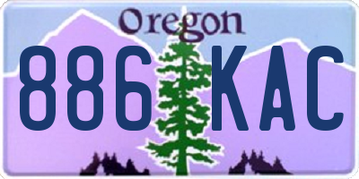 OR license plate 886KAC