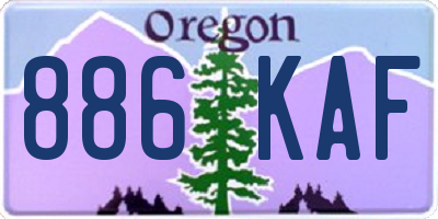 OR license plate 886KAF
