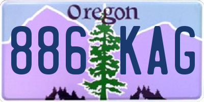 OR license plate 886KAG