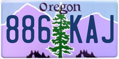 OR license plate 886KAJ