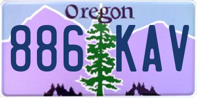 OR license plate 886KAV