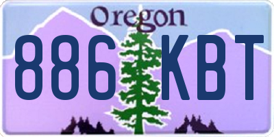 OR license plate 886KBT