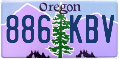 OR license plate 886KBV