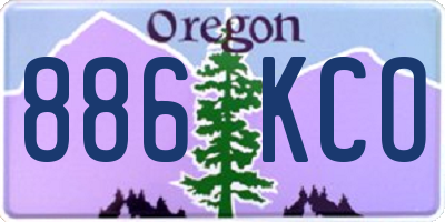 OR license plate 886KCO