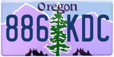 OR license plate 886KDC