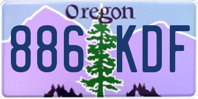 OR license plate 886KDF