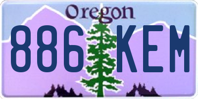 OR license plate 886KEM