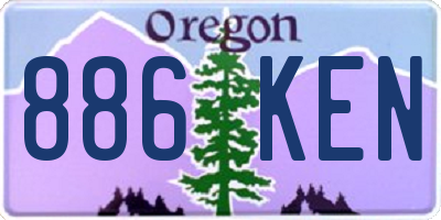 OR license plate 886KEN