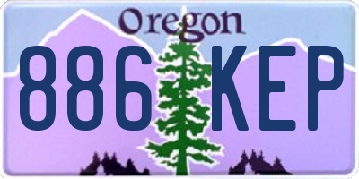 OR license plate 886KEP