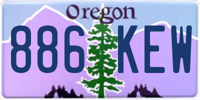 OR license plate 886KEW