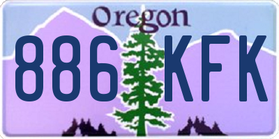 OR license plate 886KFK