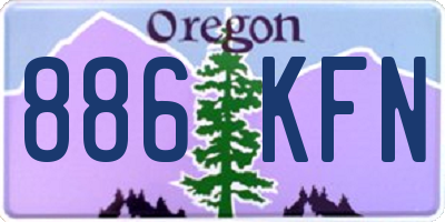 OR license plate 886KFN