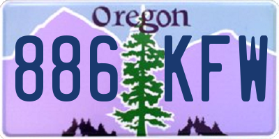 OR license plate 886KFW