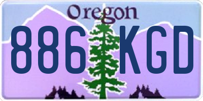 OR license plate 886KGD