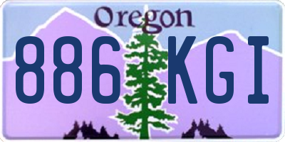 OR license plate 886KGI