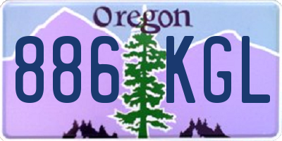 OR license plate 886KGL