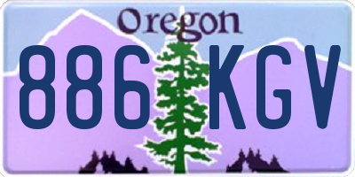 OR license plate 886KGV