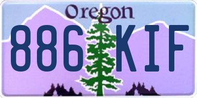 OR license plate 886KIF