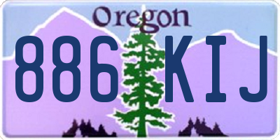 OR license plate 886KIJ