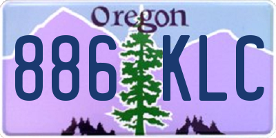 OR license plate 886KLC