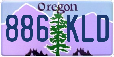 OR license plate 886KLD