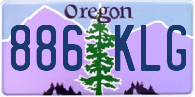 OR license plate 886KLG
