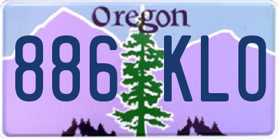OR license plate 886KLO
