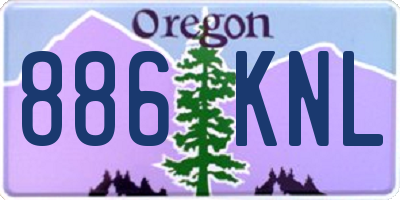 OR license plate 886KNL