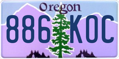 OR license plate 886KOC