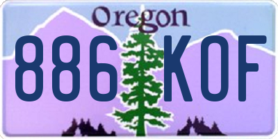 OR license plate 886KOF