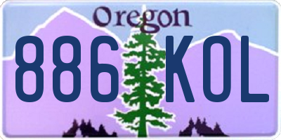 OR license plate 886KOL
