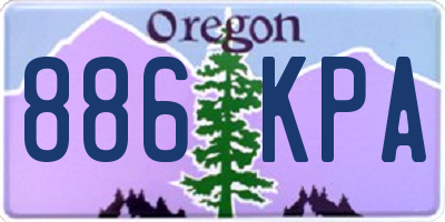 OR license plate 886KPA