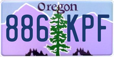 OR license plate 886KPF