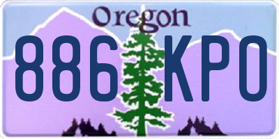 OR license plate 886KPO