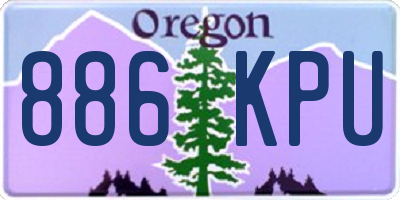 OR license plate 886KPU