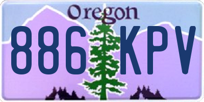 OR license plate 886KPV