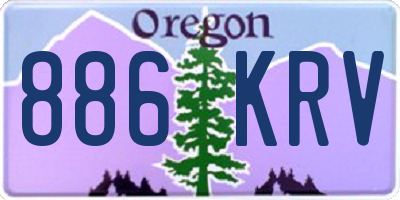 OR license plate 886KRV