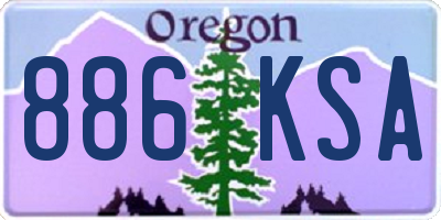 OR license plate 886KSA