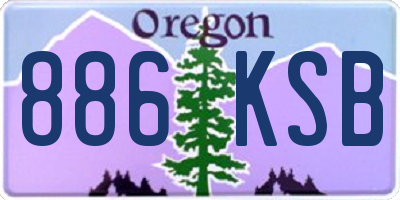 OR license plate 886KSB