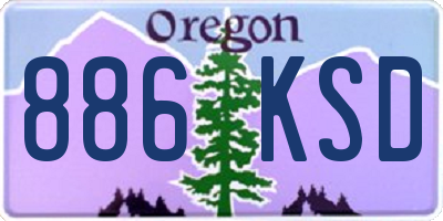OR license plate 886KSD