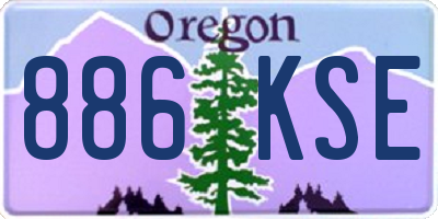 OR license plate 886KSE