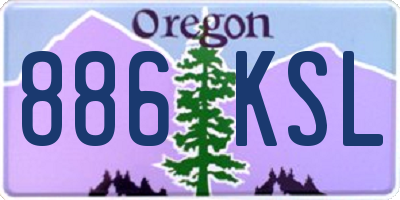OR license plate 886KSL