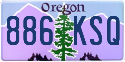 OR license plate 886KSQ