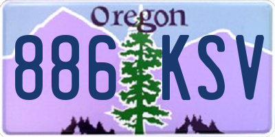OR license plate 886KSV