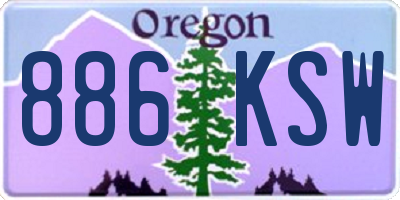 OR license plate 886KSW