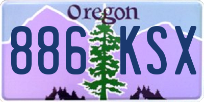 OR license plate 886KSX