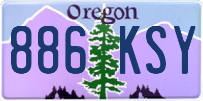 OR license plate 886KSY
